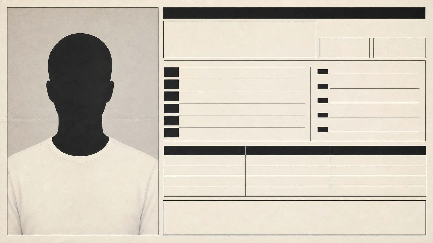 A faceless human resume under system review